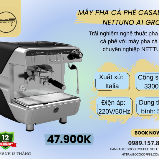 Máy pha cà phê Casadio Nettuno A1 Group - SIÊU PHẨM MỚI NĂM 2025