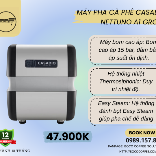 Máy pha cà phê Casadio Nettuno A1 Group - SIÊU PHẨM MỚI NĂM 2025